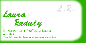 laura raduly business card